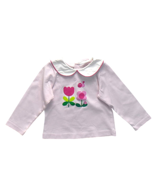 A Pink Long Sleeve Tops from Jacadi in size 18-24M for girl. (Front View)