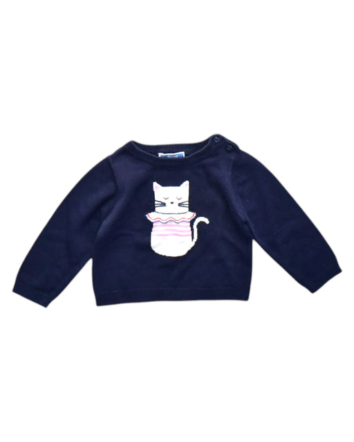 A Navy Long Sleeve Tops from Jacadi in size 6-12M for neutral. (Front View)