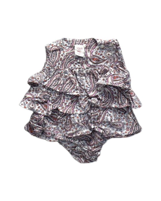 A Multicolour Sleeveless Rompers from Seed in size 0-3M for girl. (Front View)