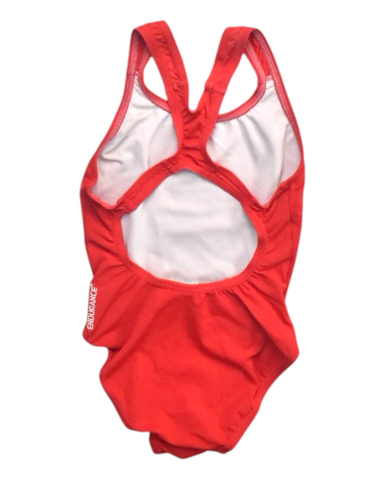A Red Swimsuits from Speedo in size 8Y for girl. (Back View)