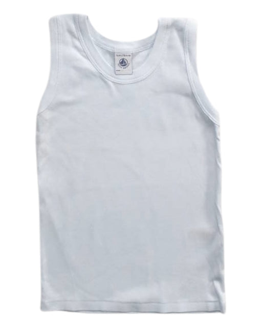A White Sleeveless T Shirts from Petit Bateau in size 4T for boy. (Front View)