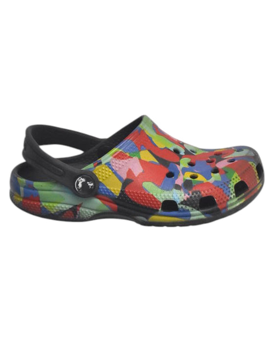 A Multicolour Slip Ons from Crocs in size 4T for boy. (Front View)