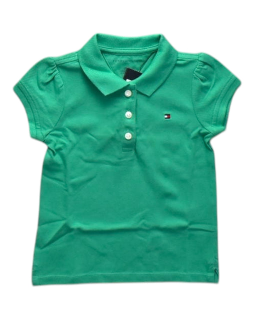 A Green Short Sleeve Polos from Tommy Hilfiger in size 2T for girl. (Front View)