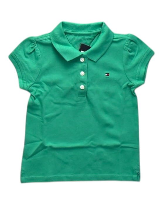 A Green Short Sleeve Polos from Tommy Hilfiger in size 2T for girl. (Front View)