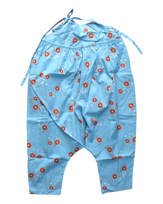 A Blue Sleveless Rompers from Sea Apple in size 6T for girl. (Back View)
