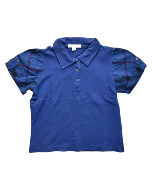 A Blue Short Sleeve Polos from Burberry in size 10Y for girl. (Front View)