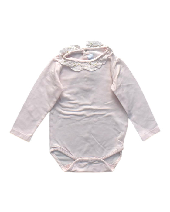 A Pink Long Sleeve Bodysuits from Tartine et Chocolat in size 12-18M for girl. (Front View)