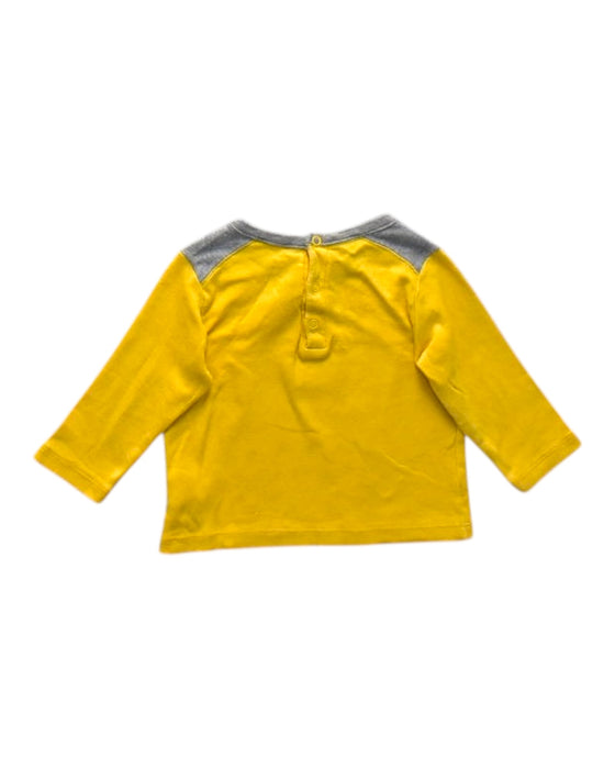 A Yellow Long Sleeve T Shirts from Petit Bateau in size 3-6M for neutral. (Back View)