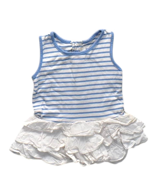 A Blue Sleeveless Rompers from Chateau de Sable in size 3-6M for girl. (Front View)