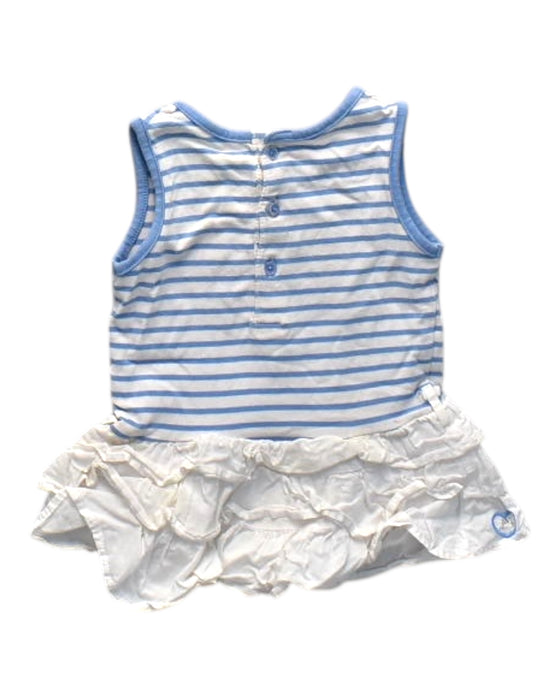 A Blue Sleeveless Rompers from Chateau de Sable in size 3-6M for girl. (Back View)