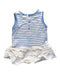 A Blue Sleeveless Rompers from Chateau de Sable in size 3-6M for girl. (Back View)