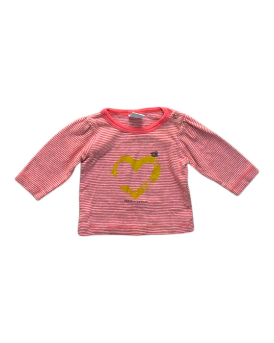 A Pink Long Sleeve Tops from Petit Bateau in size 0-3M for neutral. (Front View)