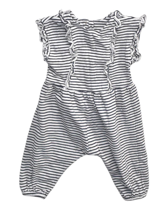 A White Sleeveless Rompers from Seed in size 0-3M for girl. (Front View)