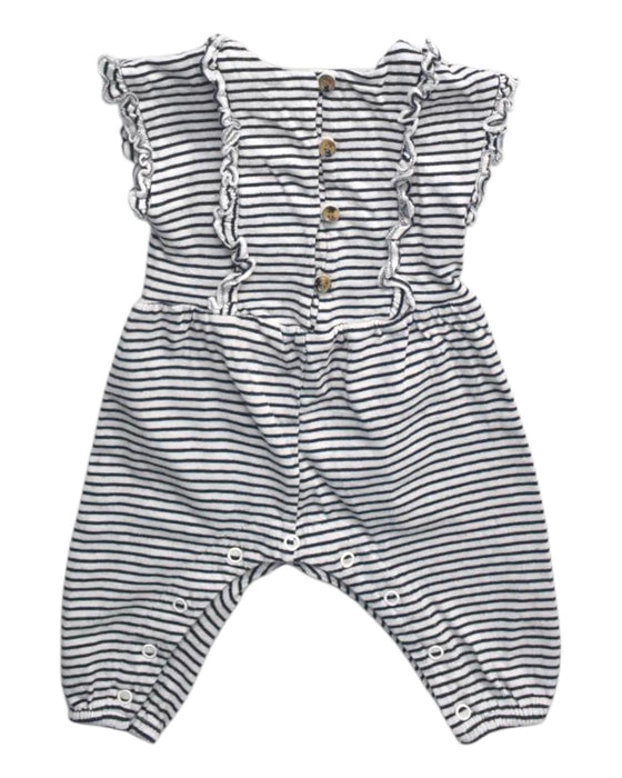 A White Sleeveless Rompers from Seed in size 0-3M for girl. (Back View)