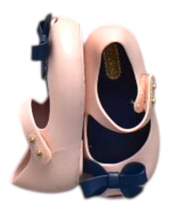 A Pink Flats from Mini Melissa in size 18-24M for girl. (Front View)