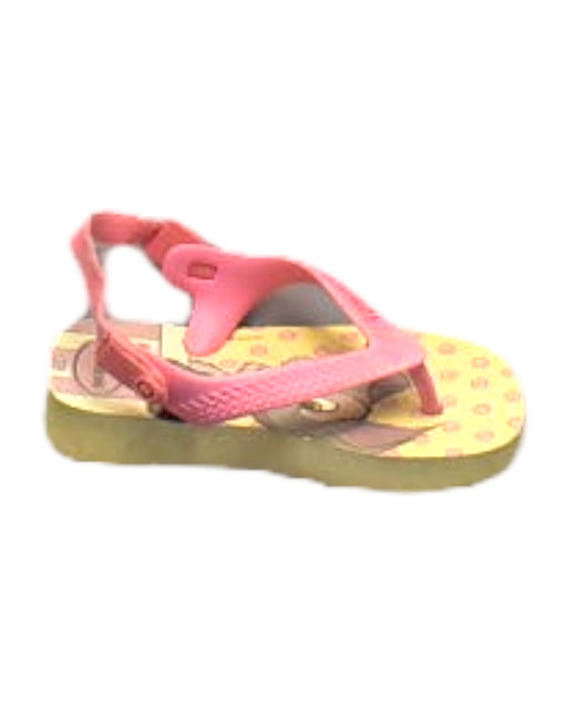 A Pink Sandals from Havaianas in size 12-18M for neutral. (Front View)