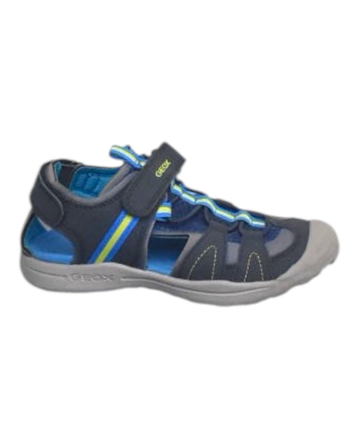 A Blue Sandals from Geox in size 7Y for boy. (Front View)