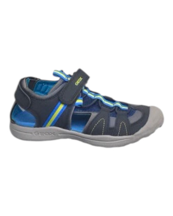 A Blue Sandals from Geox in size 7Y for boy. (Front View)