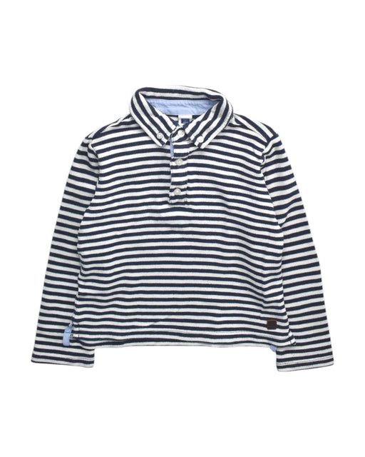 A Navy Long Sleeve Polos from Janie & Jack in size 4T for boy. (Front View)