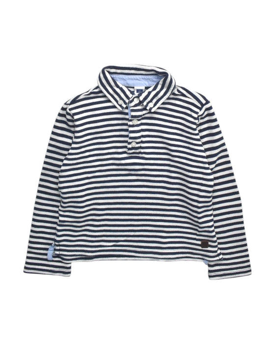 A Navy Long Sleeve Polos from Janie & Jack in size 4T for boy. (Front View)