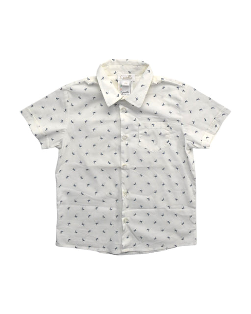 A White Short Sleeve Shirts from Gusella in size 4T for boy. (Front View)