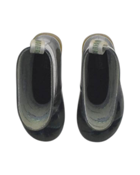 A Green Rain Boots from Seed in size 3T for boy. (Back View)