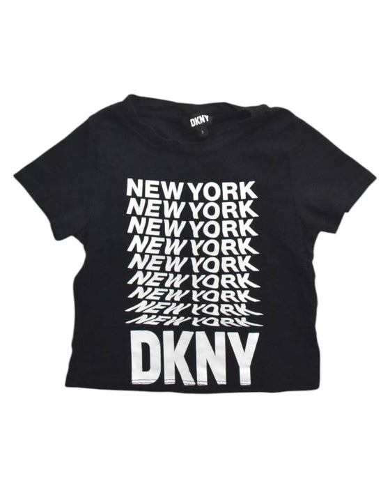 A Black Short Sleeve T Shirts from DKNY in size 2T for boy. (Front View)