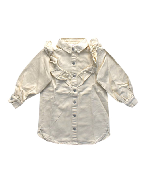 A Ivory Long Sleeve Shirts from Seed in size 2T for girl. (Front View)