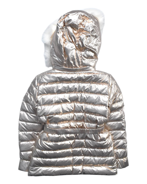 A Metallic Puffer/Quilted Jackets from Yves Salomon Enfant in size 10Y for girl. (Back View)