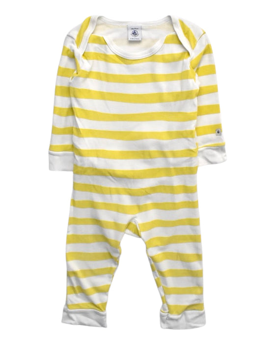 A White Onesies from Petit Bateau in size 12-18M for boy. (Front View)