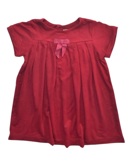 A Red Short Sleeve Dresses from Jacadi in size 2T for girl. (Front View)