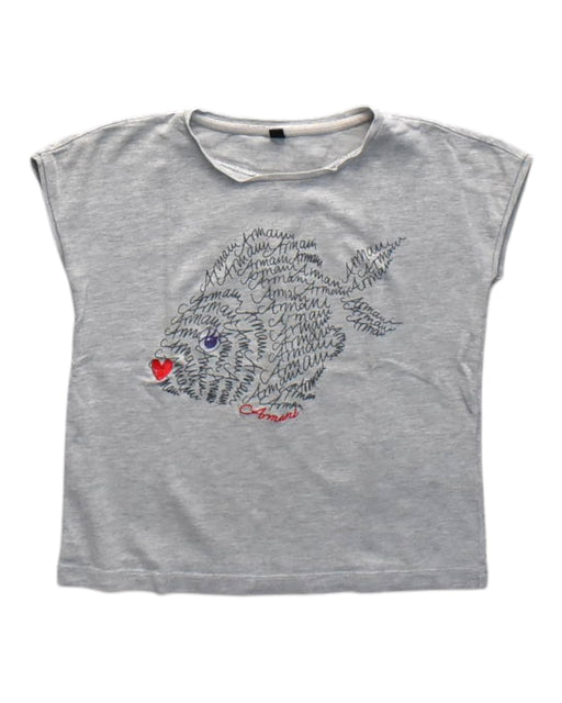 A Grey Short Sleeve Tops from Armani in size 4T for neutral. (Front View)