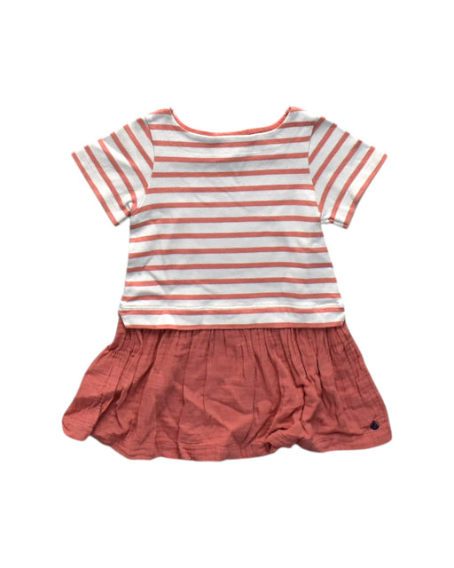 A White Short Sleeve Dresses from Petit Bateau in size 4T for girl. (Front View)