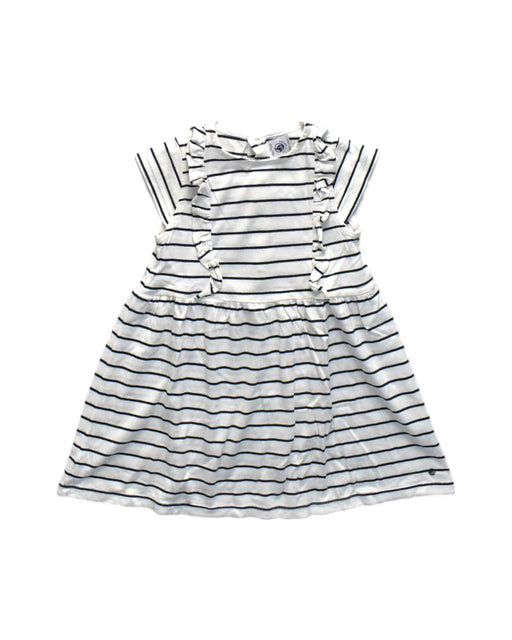 A White Sleeveless Dresses from Petit Bateau in size 3T for girl. (Front View)
