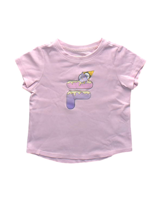 A Pink Short Sleeve T Shirts from Fila in size 4T for girl. (Front View)