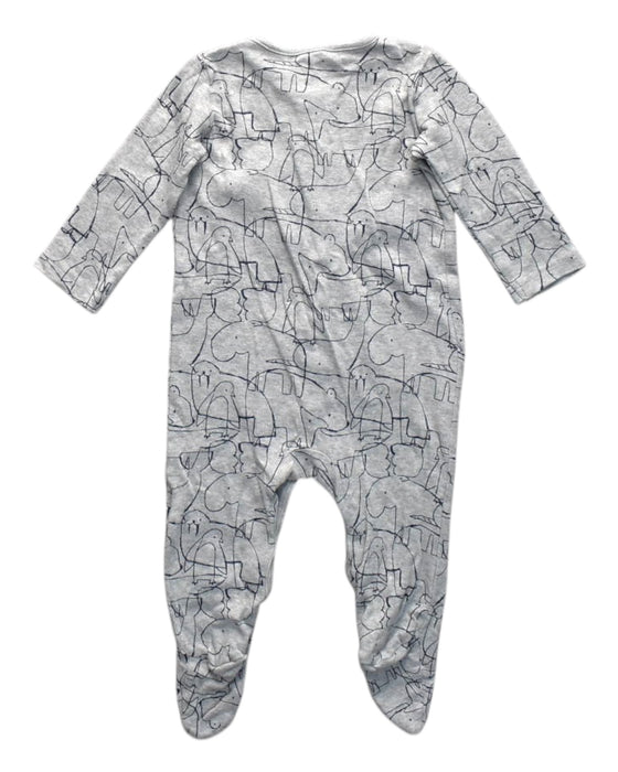 A Grey Onesies from Mothercare in size 6-12M for neutral. (Back View)