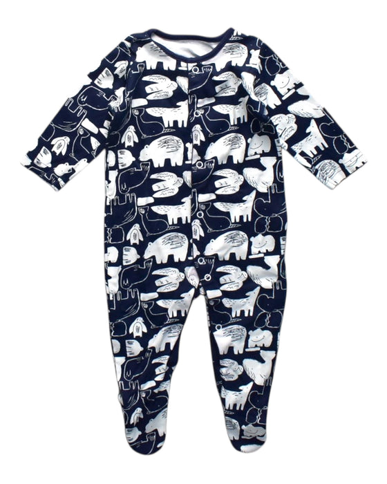 A Navy Onesies from Mothercare in size 6-12M for neutral. (Front View)