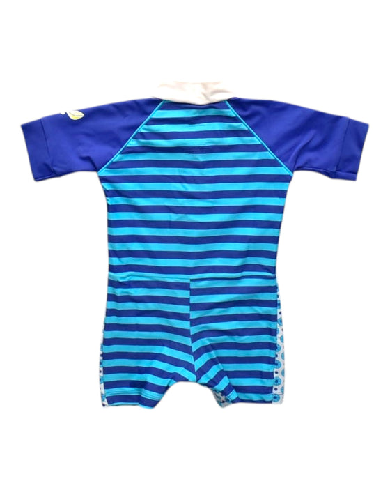 A Blue Rash Guards from Platypus in size 6-12M for neutral. (Back View)