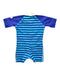A Blue Rash Guards from Platypus in size 6-12M for neutral. (Back View)