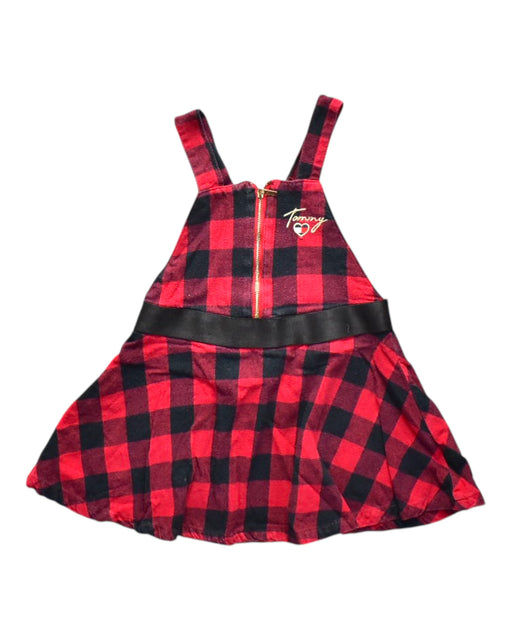 A Red Overall Dresses from Tommy Hilfiger in size 4T for girl. (Front View)