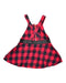 A Red Overall Dresses from Tommy Hilfiger in size 4T for girl. (Back View)