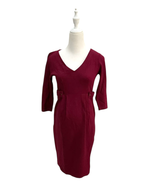 A Burgundy Long Sleeve Dresses from Isabella Oliver in size Maternity-S for maternity. (Front View)