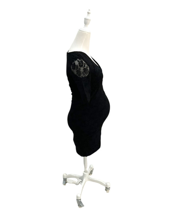 A Black Short Sleeve Dresses from Isabella Oliver in size Maternity-S for maternity. (Back View)