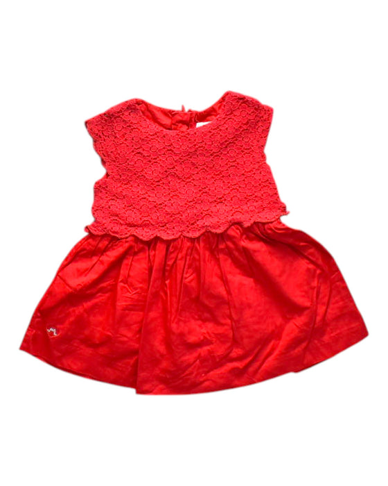 A Red Sleeveless Dresses from Chateau de Sable in size 3-6M for girl. (Front View)