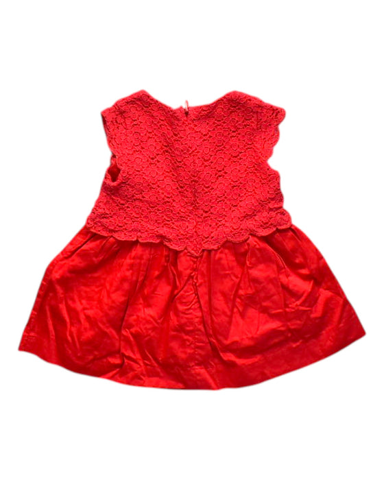 A Red Sleeveless Dresses from Chateau de Sable in size 3-6M for girl. (Back View)