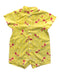 A Yellow Short Sleeve Rompers from Elly in size 0-3M for neutral. (Front View)