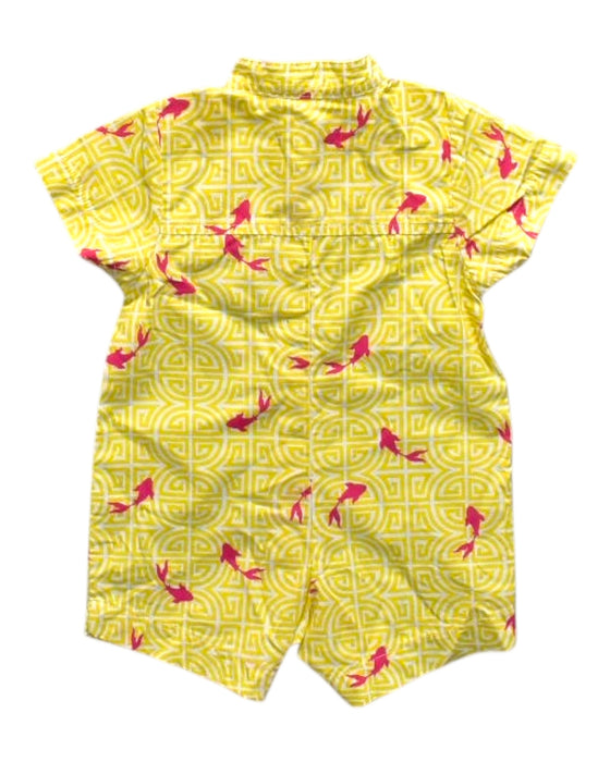 A Yellow Short Sleeve Rompers from Elly in size 0-3M for neutral. (Back View)