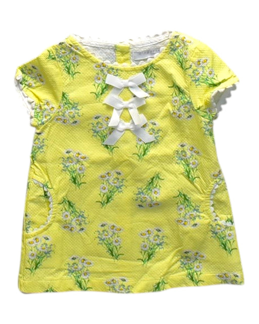 A Yellow Short Sleeve Dresses from Gingersnaps in size 6T for girl. (Front View)