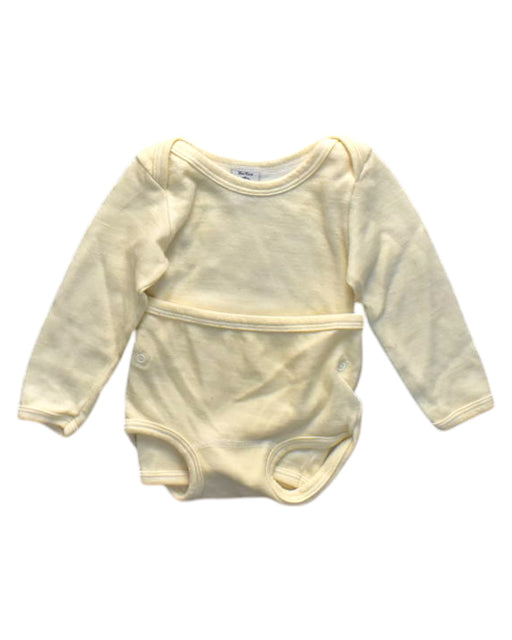 A Ivory Long Sleeve Bodysuits from Petit Bateau in size 12-18M for neutral. (Front View)