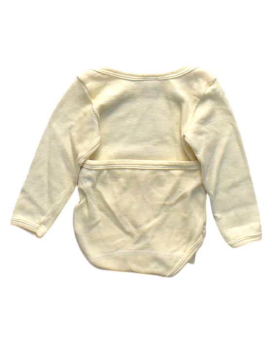 A Ivory Long Sleeve Bodysuits from Petit Bateau in size 12-18M for neutral. (Back View)